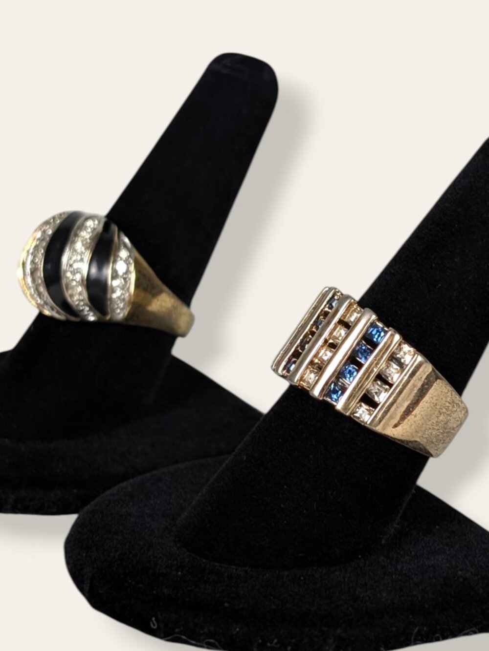 Set of 2 Vintage 18KHGE Costume Rings